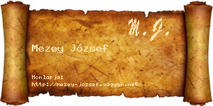 Mezey József névjegykártya